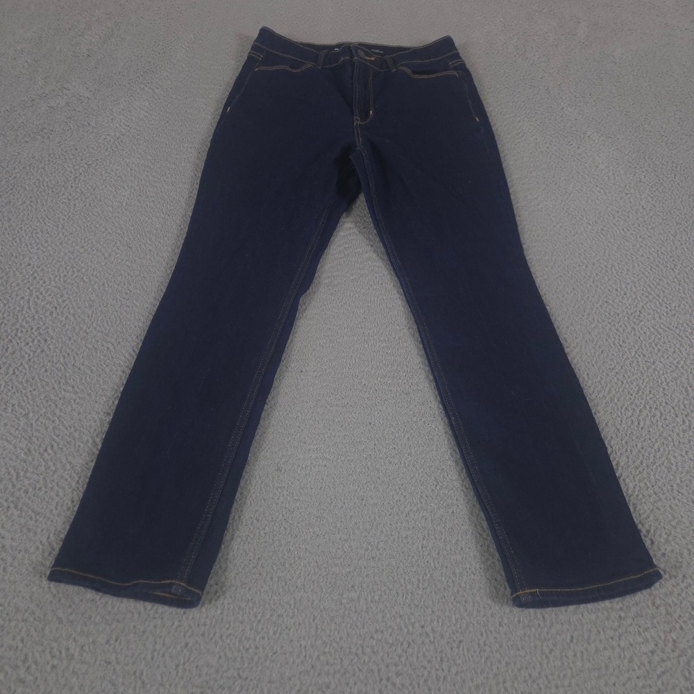 Old Navy Jeans Womens 8 Short Dark Blue Wow Straight Ankle High Waisted Denim
